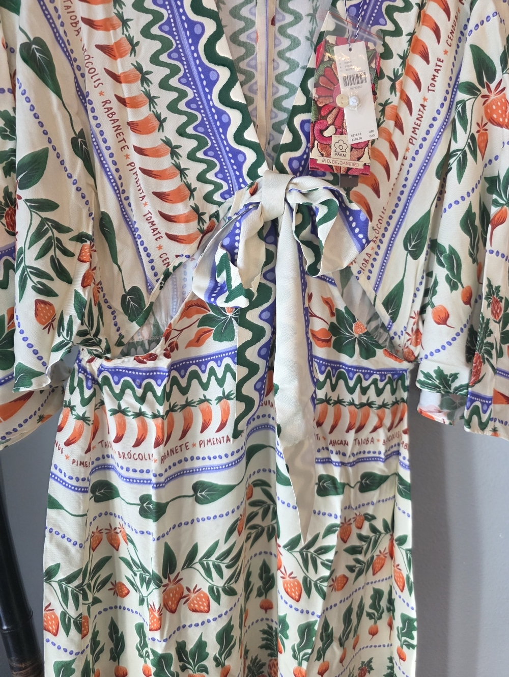NWT FARM Rio Asymmetrical Floral Dress with V-Neck - Picture 8 of 13